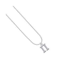 Greek Letter Pi   Silver Plated Ball Chain Charm Necklace [Jewelry]