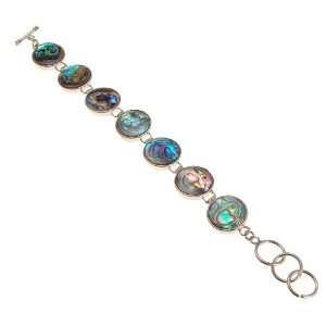  Round Abalone Toggle Fashion Bracelet Jewelry