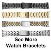 Mens 16MM 22MM Gold Elastic Curved Watch Bracelet Band  