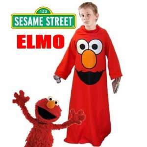 Sesame Street Elmo Plush Fleece Snuggie Blanket With Sleeves for kids 