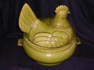 Vintage California Pottery Chicken Casserole Tureen  