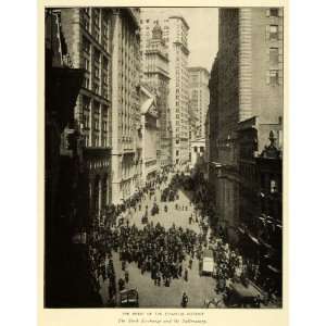 1908 Print New York City 1907 Panic Financial District Stock Exchange 