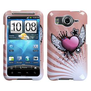 Crowned Heart Phone Snap on Hard Case Cover For HTC Inspire 4G  