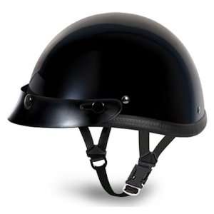 Daytona Smokey Gloss Black Novelty Motorcycle Half Helmet w/ Visor [X 