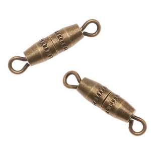  Antiqued Brass Barrel Clasps For Jewelry 3.5x10mm (x10 