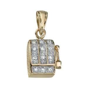 14kt Yellow Gold Slot Machine Diamond Pendant: Jewelry
