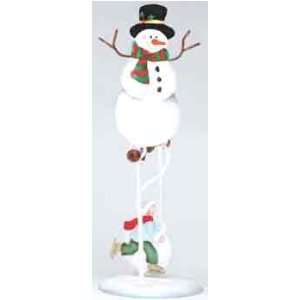  Snowman and Skater Swinging Sculpture