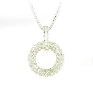   FASHION SILVER CHAIN & LARGE SILVER CIRCLE PENDANT NECKLACE  