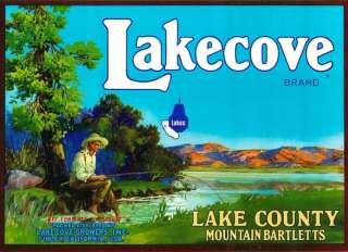 Lakecove Vintage Pear Crate Label Finley, California  