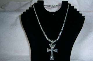 Bali Sterling Silver Oxidized Necklace w/Large Cross  