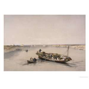   with a Slave, Nile River Giclee Poster Print by David Roberts, 24x18