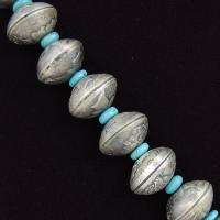   American Navajo Pawn Style Old Mercury Dimes Turquoise Necklace  