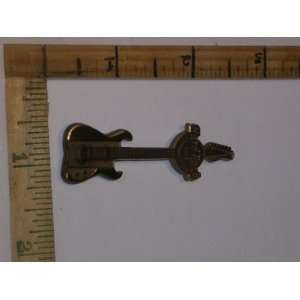   Rock Cafe Guitar Pin, Rare Bronze Series Hard Rock Guitar Pin, Hard