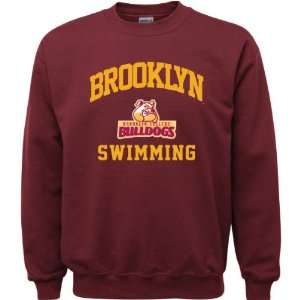 Brooklyn College Bulldogs Maroon Youth Swimming Arch Crewneck 