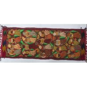   Handmade Embroidered Tapestry Made in Otavalo Ecuador, 16in x 47in