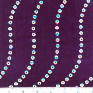  56 Wide Stretch Velvet Purple with Silver Sequins Fabric 
