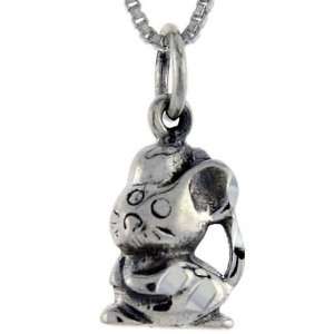  925 Sterling Silver Bear Pendant (w/ 18 Silver Chain), 13 