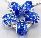 20x Blue Sky White Cloud Lampwork Glass Beads Fit European Charm 