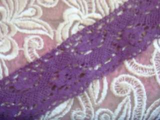 purple crochet clunny scalloped lace trim 1 5/8  