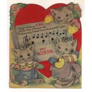   Vintage Valentine Card Come Sing A Song With Me 40s: Everything Else
