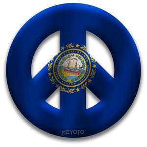  Peace Symbol Magnet of New Hampshire Flag 