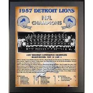  Healy Detroit Lions 1957 Team Picture Plaque  Black 11X13 