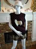   80s INDIE Wool FUZZY KNUBBY SHEEP & HEARTS Graphic Sweater L  