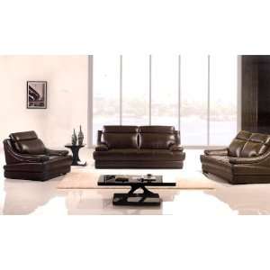   : 3pc Contemporary Modern Leather Sofa Set #AM 201 DB: Home & Kitchen