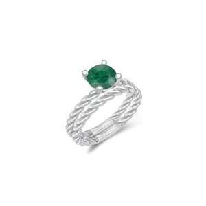  0.69 Cts Emerald Solitaire Engagement & Wedding Ring Set 