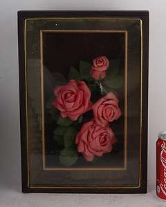 Rose Shadow Box Vintage old frame wall display antique shabby chic 