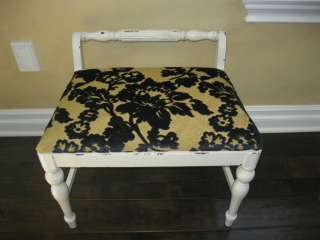 Beautiful Vintage Shabby Cottage Chic Half Chair Bench  