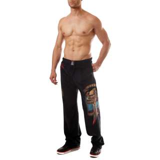 Ed Hardy Black Mens Open Mouth Tiger Velour Pants  
