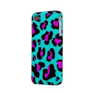  Cool Pink/Aqua Leopard Print   iPhone 4/4s Case Iphone 4 