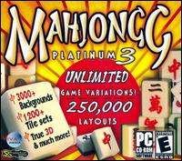 Mahjongg Platinum 3 PC CD 1,200 tile sets board game  