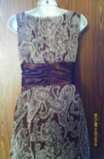 BEAUTIFUL BROWN PRINT DRESS by CONNECTED APPAREL SIZE 8  