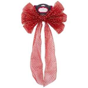   Sheer Bow with Gold Glitter Dots Christmas Decoration: Everything Else