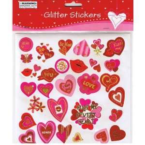  HEARTS AND LOVE GLITTER STICKERS: Arts, Crafts & Sewing