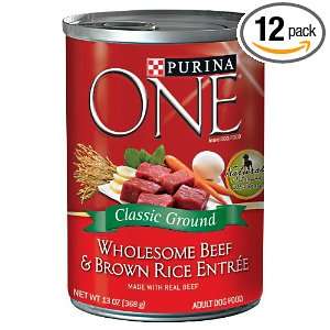 Purina One Classics Canned Dog Food, Beef Bone Rice, 13 Ounce (Pack of 