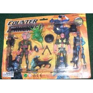  COUNTER TERRORISM 4 ACTION FIGURE PLAY SET BLISTER CARDED 