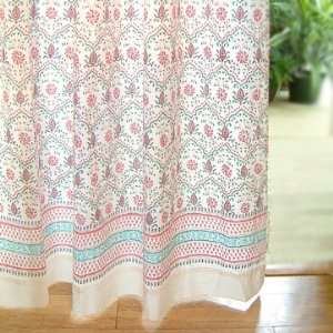  Sundari ~ Decorative Pink Country Tab Top Cotton Curtain 