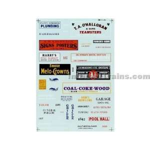  Microscale N Scale Business & Commercial Signs Decal Set 