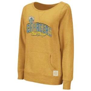 San Diego Chargers Womens Dimensions Gold Long Sleeve Pullover Crew 