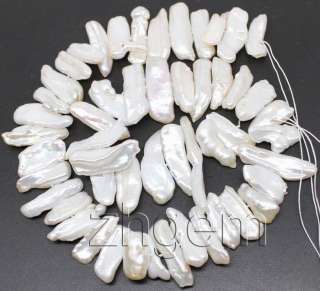 AAA natural white biwa pearl Loose gem 6 7*18 25 mm  