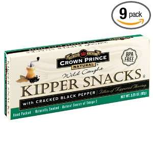 Crown Prince Natural Kipper Snacks with Cracked Black Pepper, 3.25 