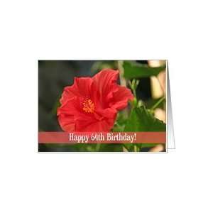  Red Floral 64th Birthday Card Card Toys & Games