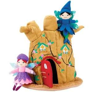  Woodland Fairy Tree Trunk Home and Fairy Dolls Set Toys 