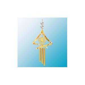   Plated Heart Wind Chime   Clear   Swarovski Crystal