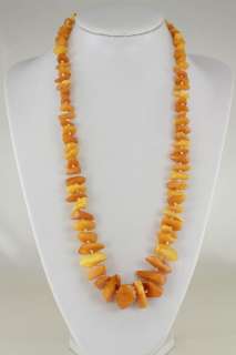 VINTAGE STRAND BUTTERSCOTCH BALTIC AMBER CHUNKY BEAD NECKLACE  