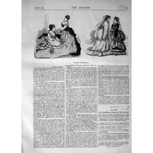  1870 PARIS LADIES WOMENS FASHION DRESSES OLD PRINT: Home 