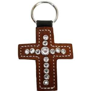  Leather Cross with Crystals Horse Jewelry
